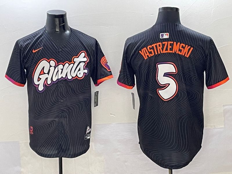 Men San Francisco Giants #5 Yastrzemski Black Joint Name 2025 Nike MLB Jersey style 31->san francisco giants->MLB Jersey
